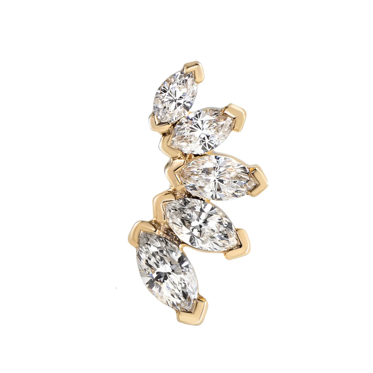 Tomfoolery Marquise Diamond Stud 9ct Yellow Gold Fashion