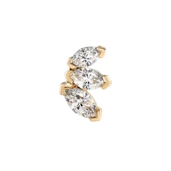 Tomfoolery Marquise Diamond Stud 9ct Yellow Gold Fashion