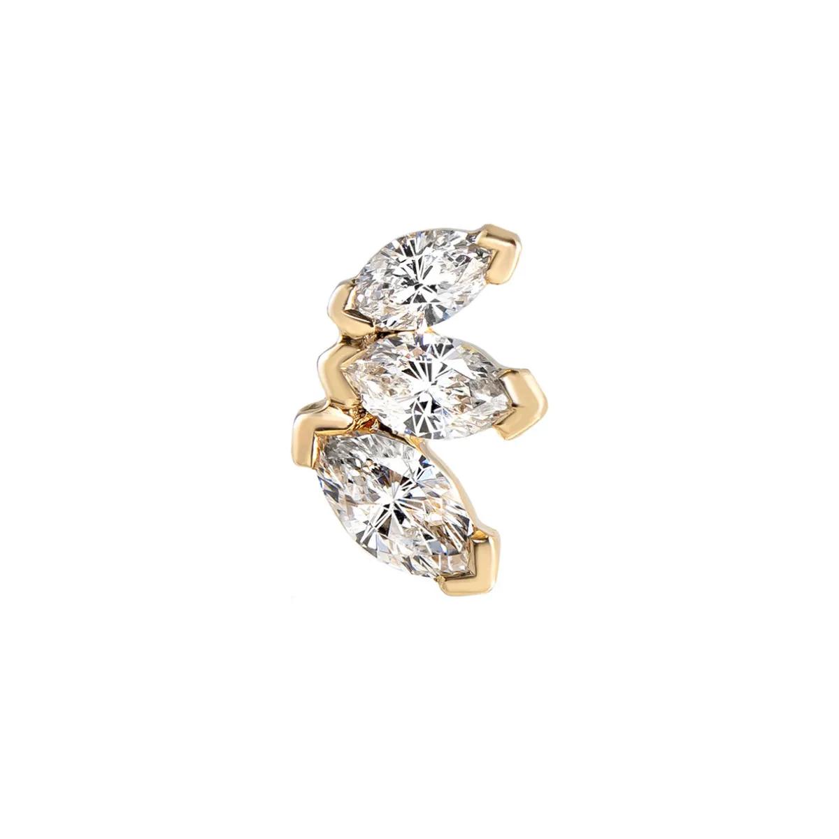 Tomfoolery Marquise Diamond Stud 9ct Yellow Gold Fashion