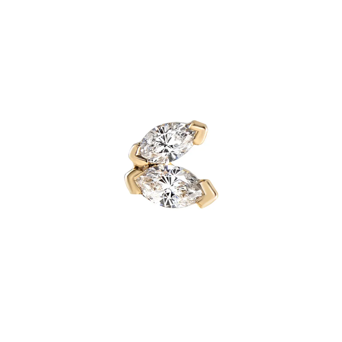 Tomfoolery Marquise Diamond Stud 9ct Yellow Gold Fashion
