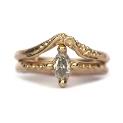 Tomfoolery Marquise Diamond Urchin Ring New