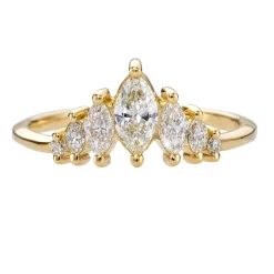Tomfoolery Marquise Five Diamond Tiara Ring Discount
