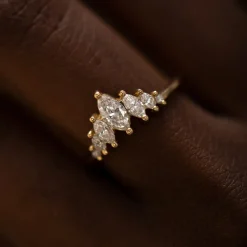 Tomfoolery Marquise Five Diamond Tiara Ring Discount