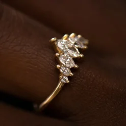 Tomfoolery Marquise Five Diamond Tiara Ring Discount