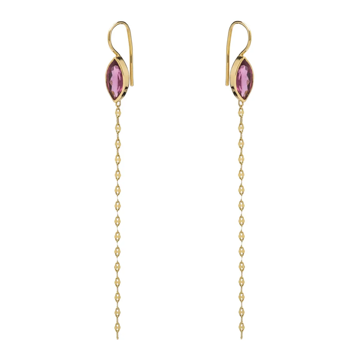 Tomfoolery Marquise Shaped Pink Tourmaline Earrings Clearance