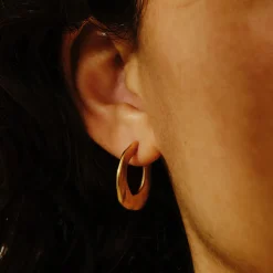 Tomfoolery Marta Silver Flat Hoop Earrings Clearance
