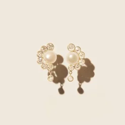 Tomfoolery Martha N°2 Pearl & Diamond Earrings Hot
