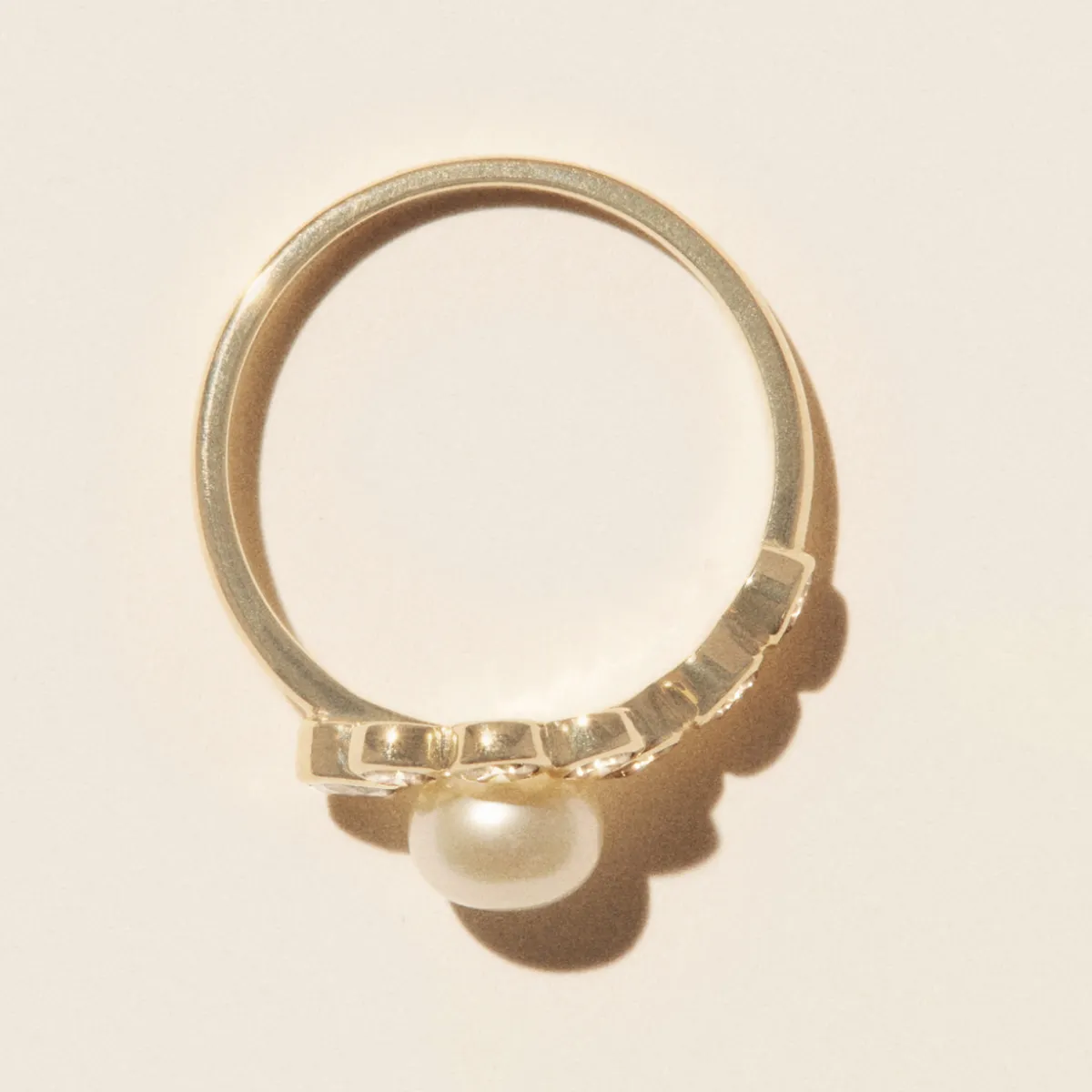 Tomfoolery Martha N°2 Pearl & Diamond Ring Outlet