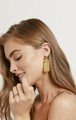 Tomfoolery Maxi Cala Gold Earrings Hot