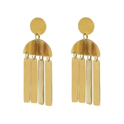 Tomfoolery Maxi Cala Light Horn Gold Earrings Fashion