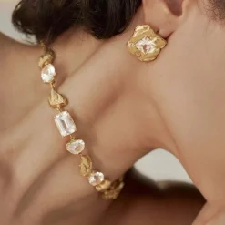 Tomfoolery Mea Gold & White Sapphire Necklace Best