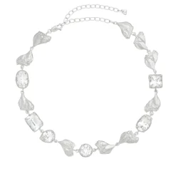 Tomfoolery Mea Silver & White Sapphire Necklace Hot