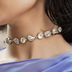 Tomfoolery Mea Silver & White Sapphire Necklace Hot