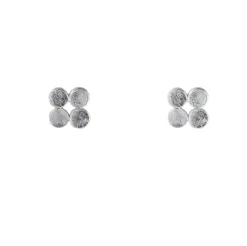 Tomfoolery Medium Four Circle Silver Stud Earrings Outlet