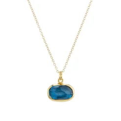 Tomfoolery Medium Irregular Oval Blue Topaz Pendant Online