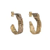 Tomfoolery Medium London Plane Bronze Hoops Fashion
