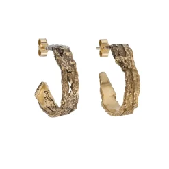 Tomfoolery Medium London Plane Bronze Hoops Fashion