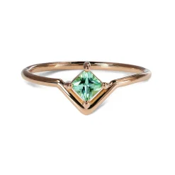 Tomfoolery Medium Princess Cut Seafoam Tourmaline Ring Outlet