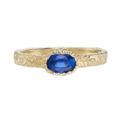 Tomfoolery Meteorite Blue Sapphire Ring New