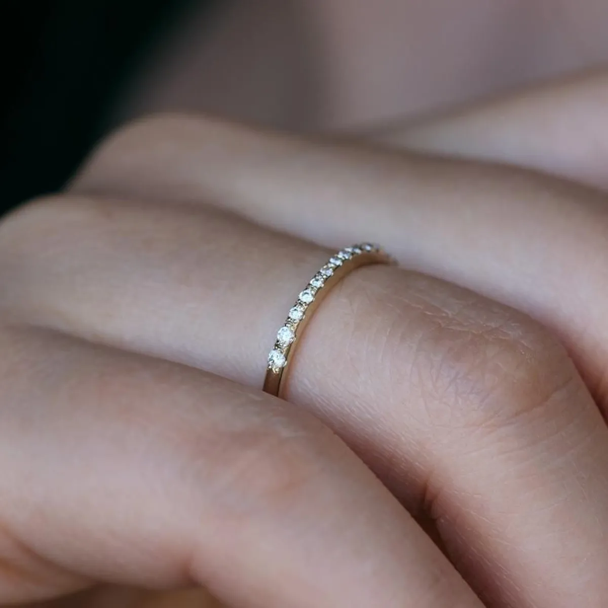Tomfoolery Micro Pave Diamond Band – Tiny Pave Diamond Ring Sale