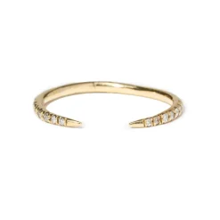 Tomfoolery Micropave Diamond Open Slice Ring New