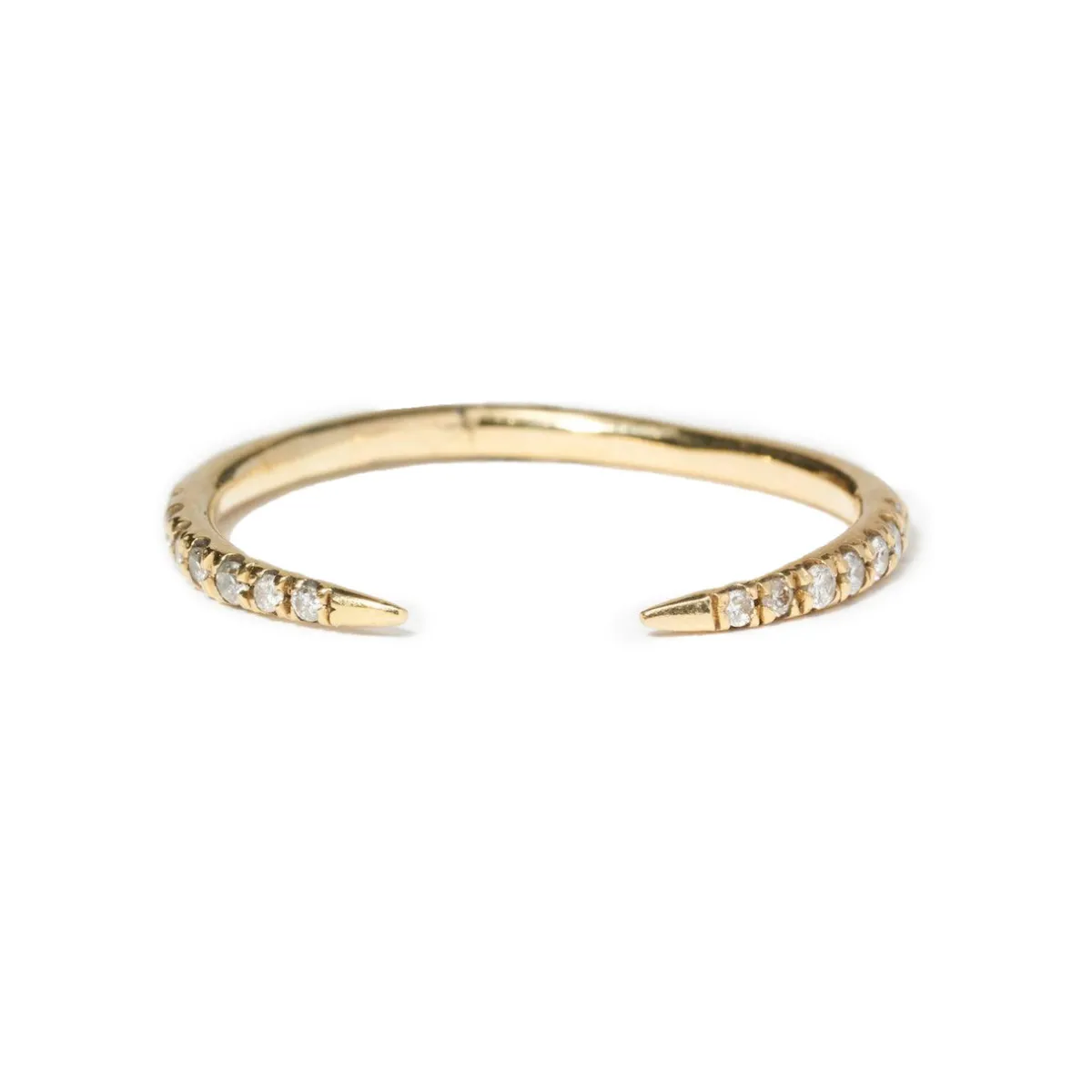 Tomfoolery Micropave Diamond Open Slice Ring New