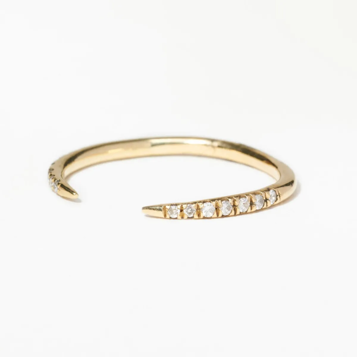 Tomfoolery Micropave Diamond Open Slice Ring New