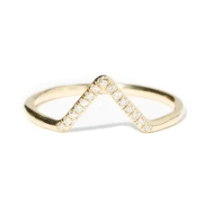 Tomfoolery Micropave Diamond Triangle Ring New