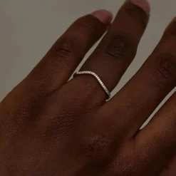 Tomfoolery Micropave Diamond Wave Ring Hot