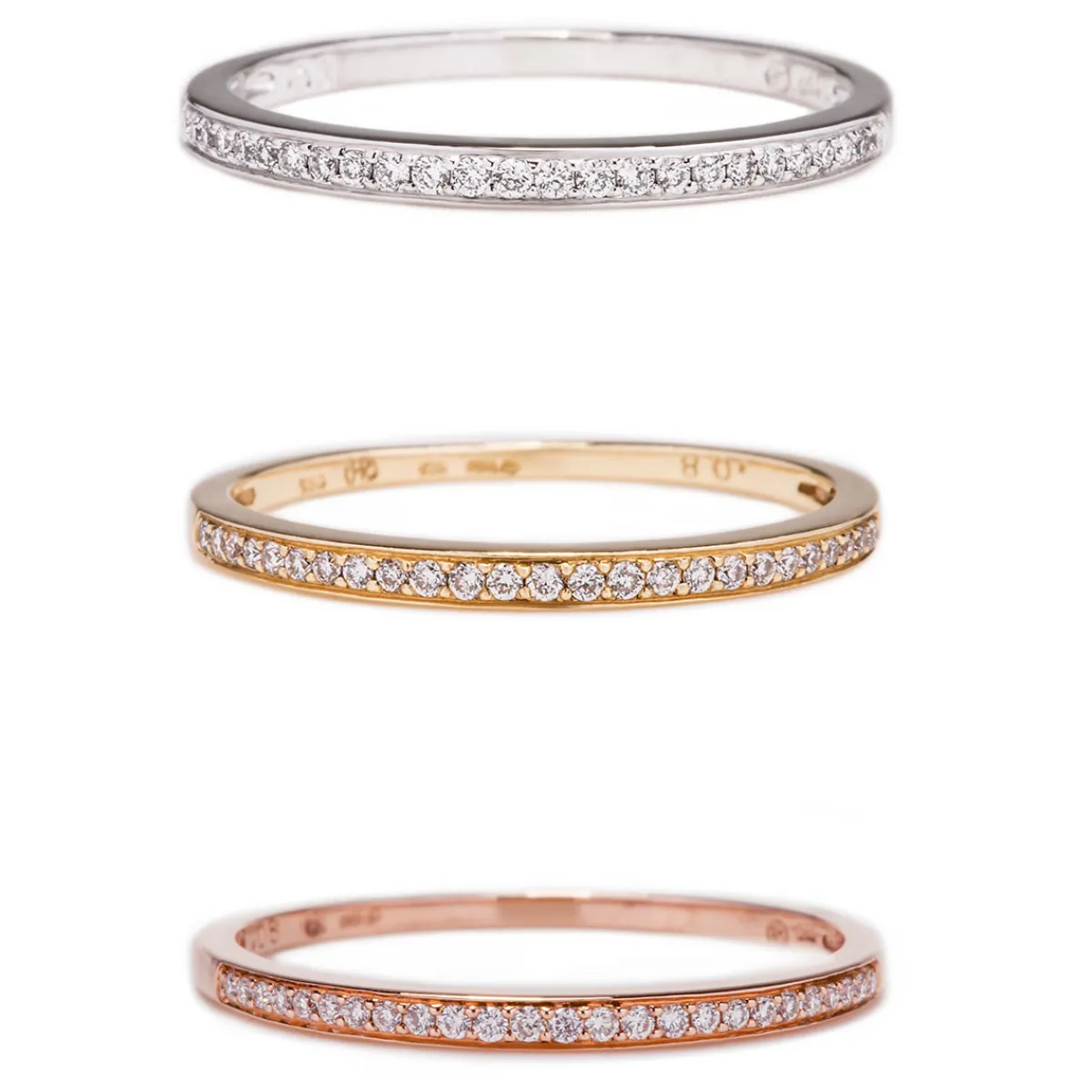 Tomfoolery Micropave White Diamond Half Eternity Ring Discount