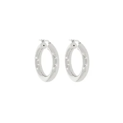 Tomfoolery Midi Chunky Tube Silver Hoop 30mm Outlet