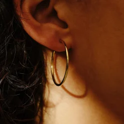 Tomfoolery Midi Gold Plated Silver Hoop Hot