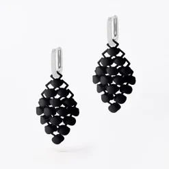 Tomfoolery Mini Black 3D Printed Drop Earrings Fashion