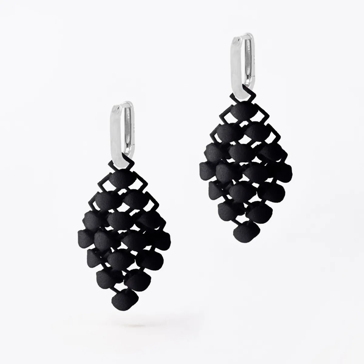 Tomfoolery Mini Black 3D Printed Drop Earrings Fashion