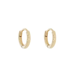 Tomfoolery Mini 9ct Yellow Gold Round Clicker Hoops New
