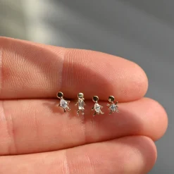 Tomfoolery Mini Moi Baguette Gemstone Stud Fashion