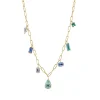 Tomfoolery Mixed Cut Gemstone Necklace New