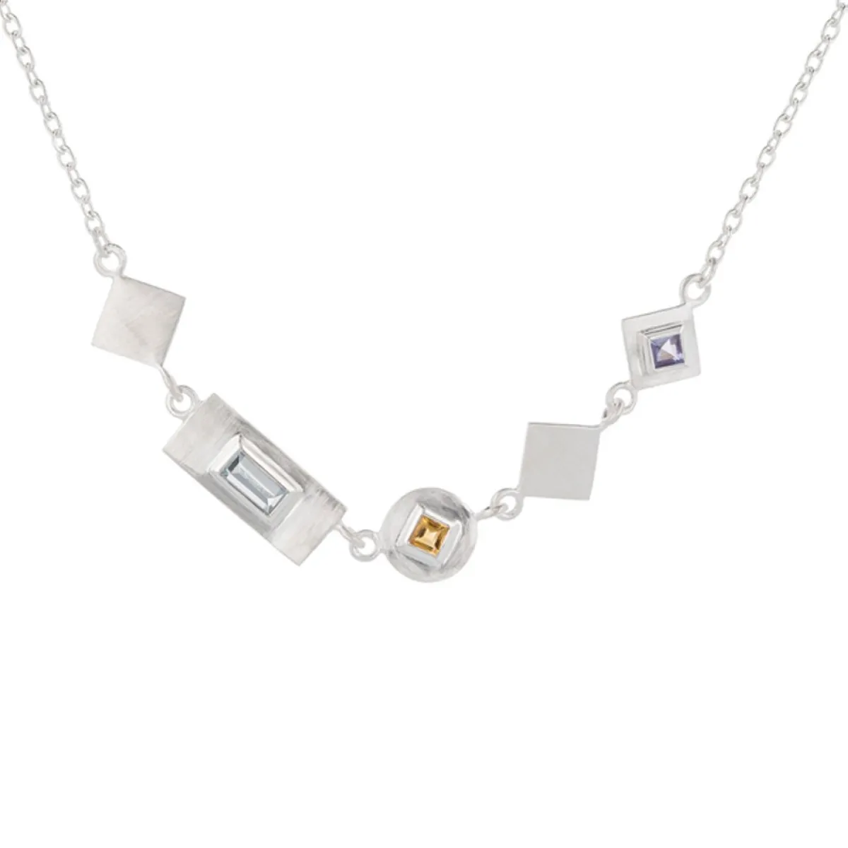 Tomfoolery Mixed Cut Three Gemstone Necklace Online