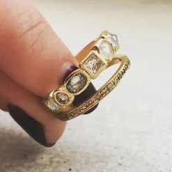 Tomfoolery Mixed Diamond & 18ct Yellow Gold Ring Outlet