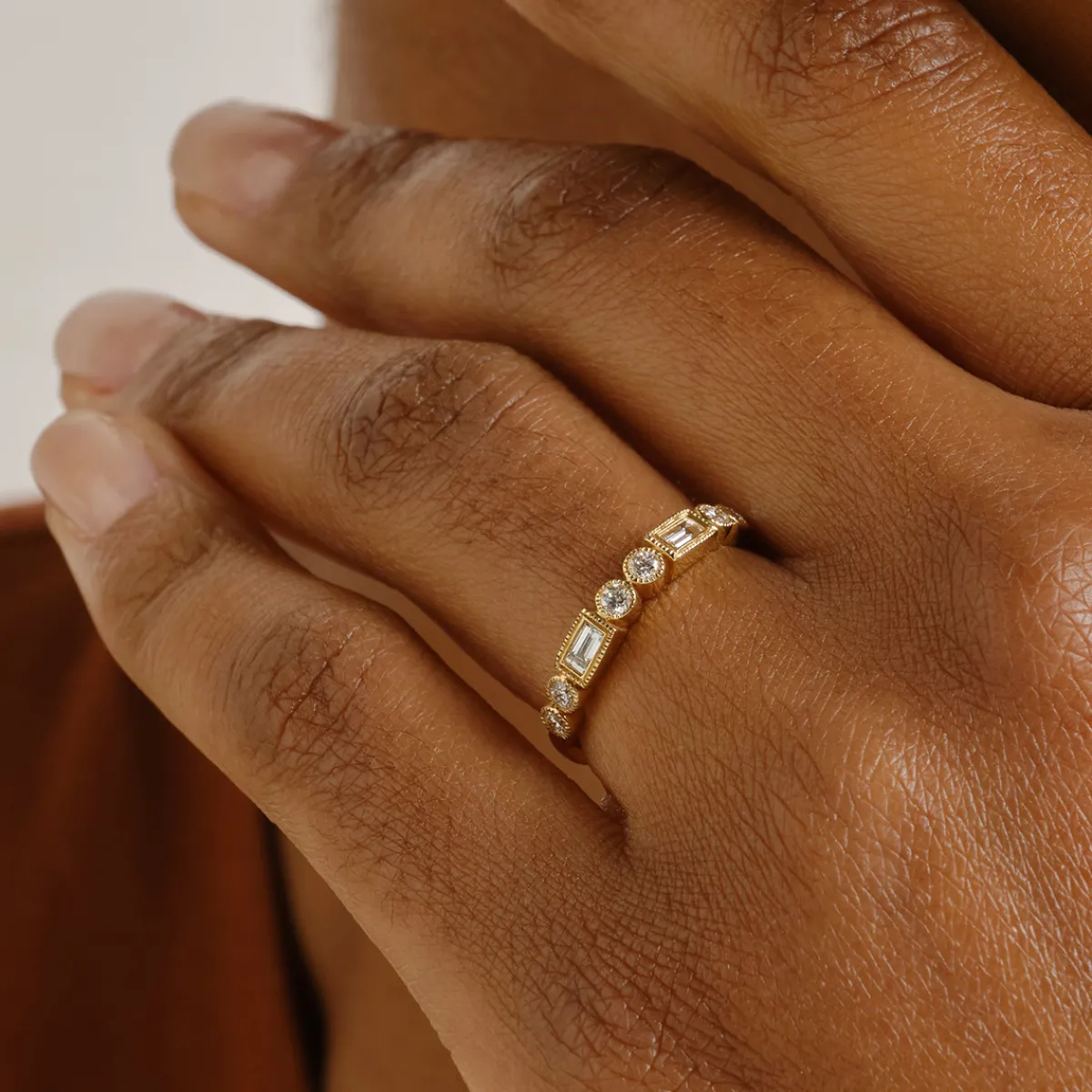Tomfoolery Mixed Diamond Half Eternity Ring Online