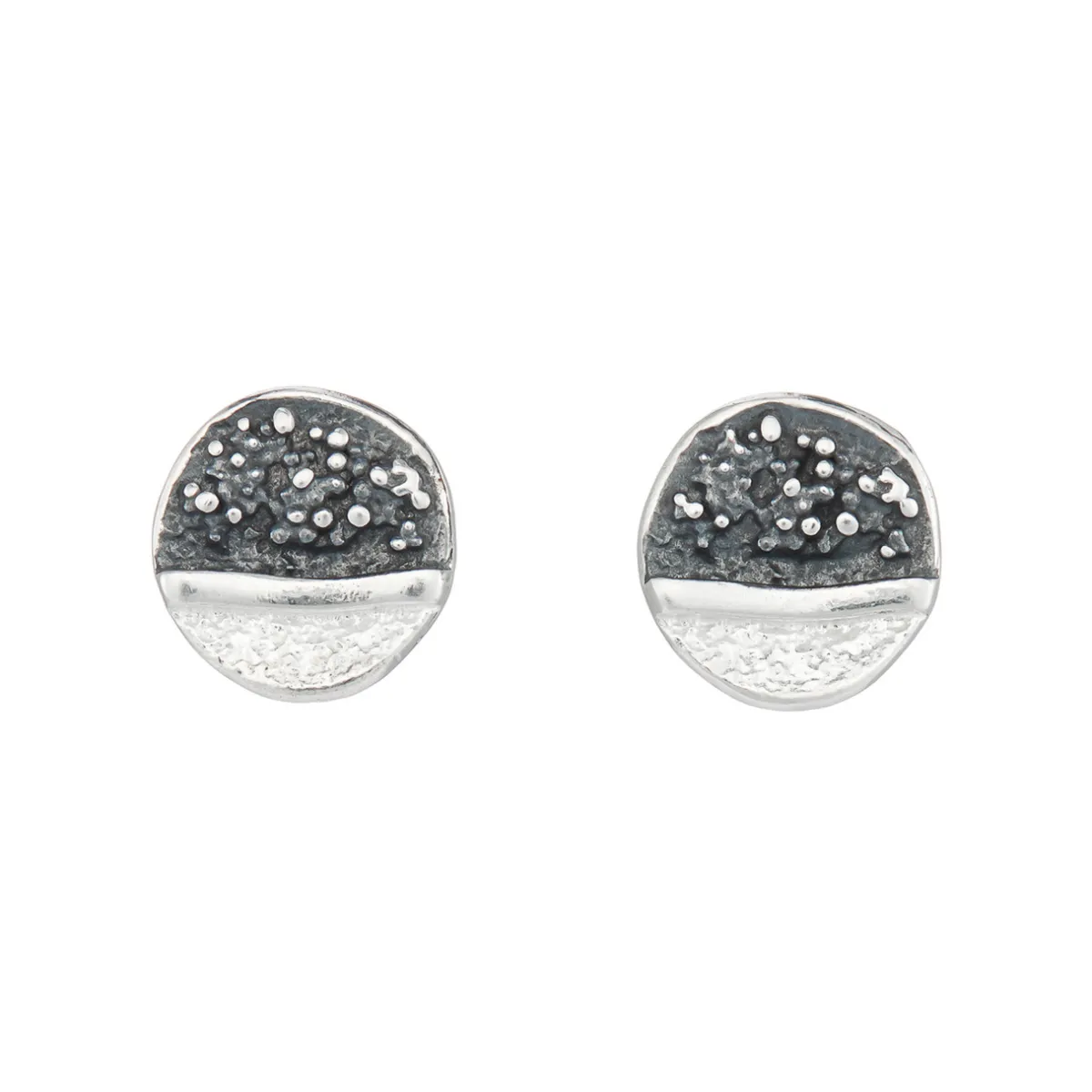 Tomfoolery Mixed Silver Textured Circle Studs Best