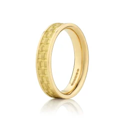 Tomfoolery 4mm Basket Weave Gold Band New