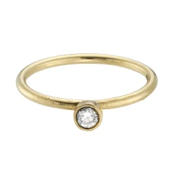 Tomfoolery 3.8mm Champagne Diamond & Gold Bezel Set Engagement Ring Sale