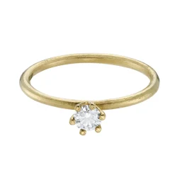 Tomfoolery 3.7mm Champagne Diamond & Gold Claw Set Engagement Ring Best