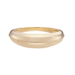 Tomfoolery 6mm Dôme Milgrain Centred Wide Ring Fashion