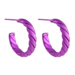 Tomfoolery 16mm Twisted Titanium Hoop Earrings Discount