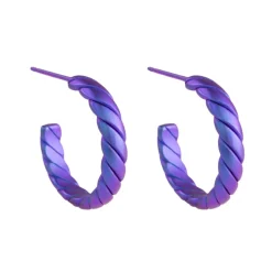 Tomfoolery 16mm Twisted Titanium Hoop Earrings Discount
