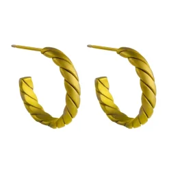 Tomfoolery 16mm Twisted Titanium Hoop Earrings Discount