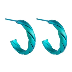 Tomfoolery 16mm Twisted Titanium Hoop Earrings Discount
