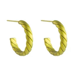 Tomfoolery 16mm Twisted Titanium Hoop Earrings Discount